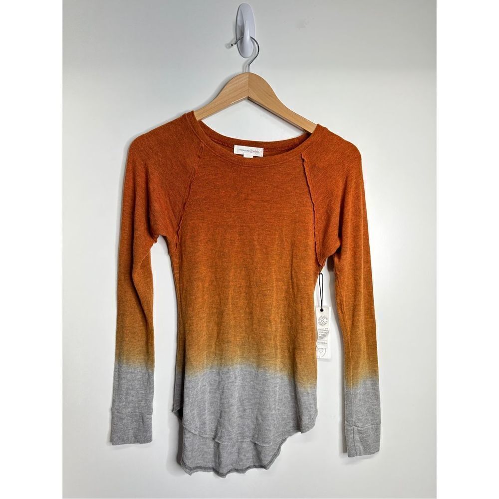 Treasure & Bond Shirt Womens‎ Long Sleeve Boatneck Sunset Size XXS NWT